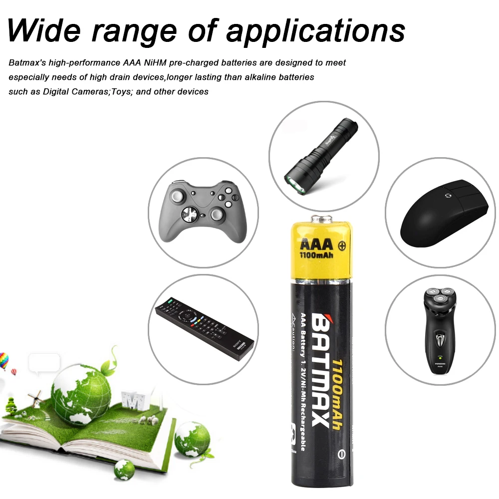 12 шт. перезаряжаемые батарейки AAA 1100 мАч 1 2 в + 8 слотов|battery charger|battery charger for aarechargeable