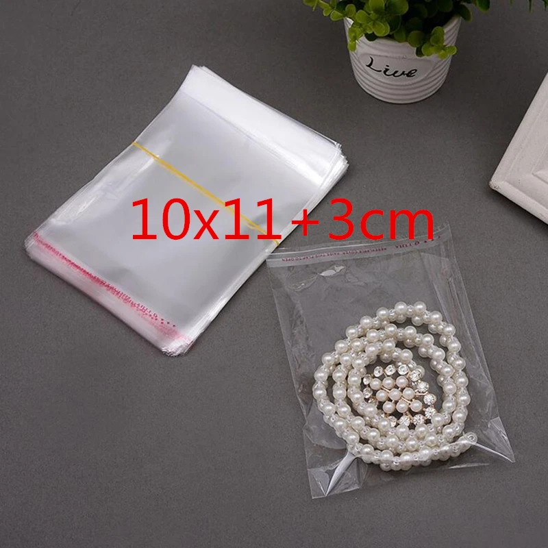 

100pcs/lot 10*14cm Clear Storage bag Self Adhesive Seal Plastic Bags gift package