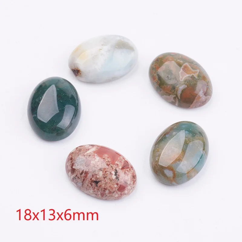

20pcs/lot Soomth Oval Natural Moss Agate Cabochons Mixed color of random Polishing Cabochons, 8x6~6.5x3mm; 18x13x6mm; 20x15x5mm
