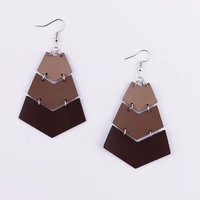 zwpon fashion v shape pu leather pendant earrings for women long geometric arrow statement earrings female jewelry wholesale
