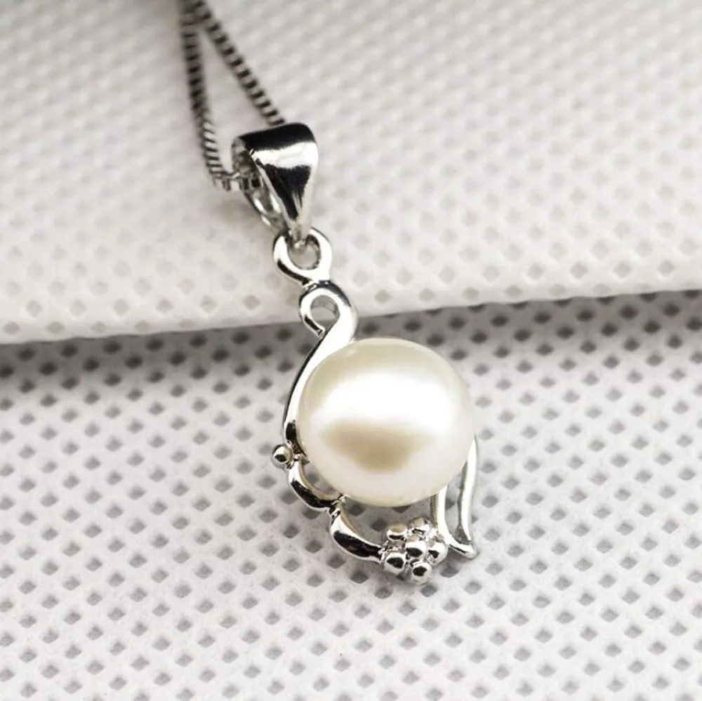 Оптовая продажа, кулон из стерлингового серебра 925 пробы с цветным жемчугом, серебряные ювелирные изделия, кулон из серебра, цветное ожерелье для женщин/мужчин + цепь