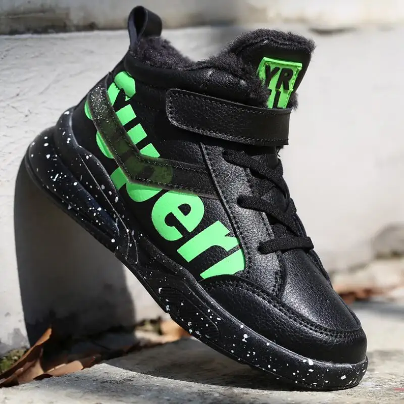Winter Children Sneakers New Velvet Martin Boots Elastic Band Kids Casual Shoes Boys Girls Snow Boots Plush Fashion Boots