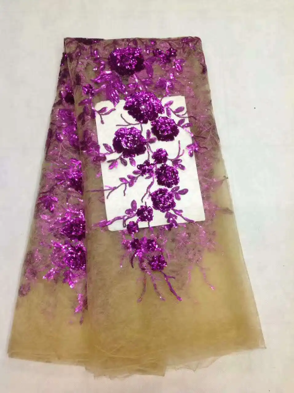 2017 новейший дизайн ручной работы африканская органза кружевная ткань fushia Цвет