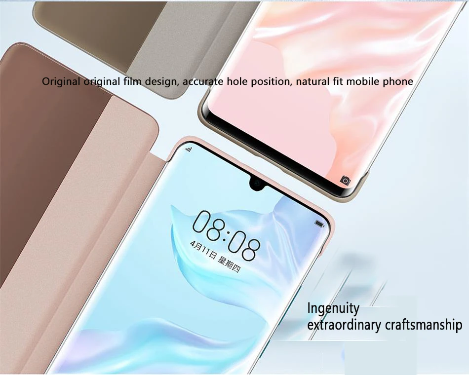 Чехол-книжка для huawei P30 Pro, чехол для huawei P30, роскошный защитный чехол с прозрачным окошком для сенсорного экрана из искусственной кожи