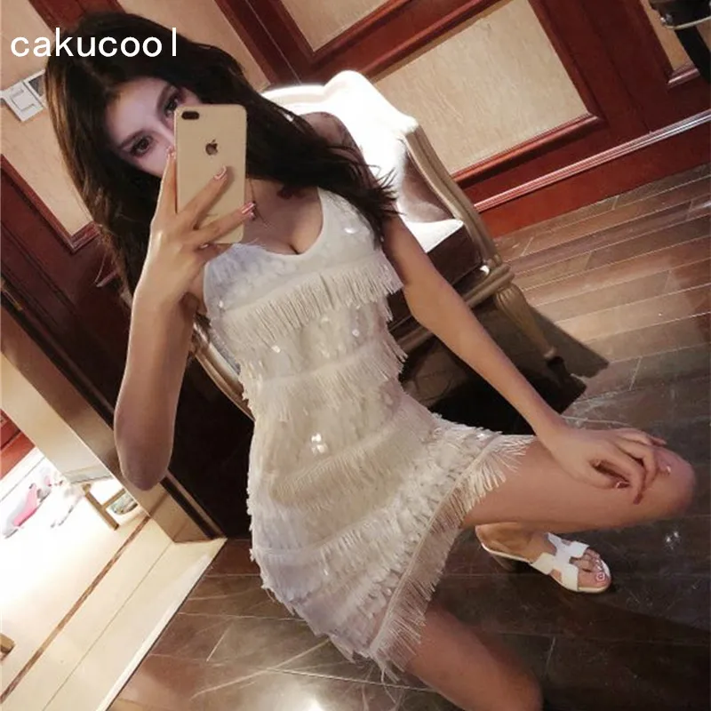 Cakucool Новый блестками Большие размеры летнее платье для женщин без рукавов