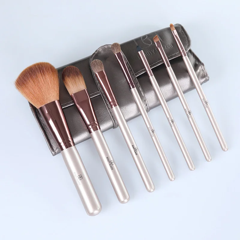 Набор кистей для макияжа 7 шт. набор из бамбука мягкие синтетические наборы с