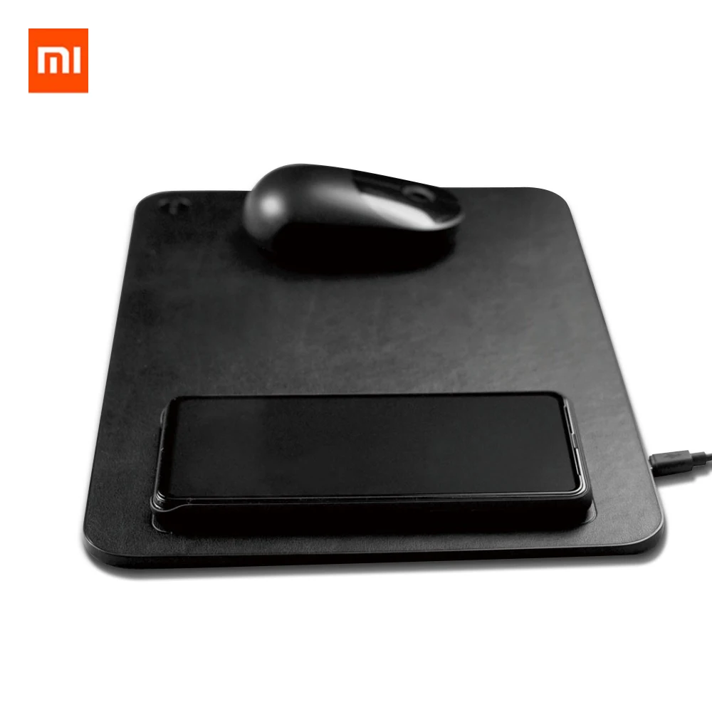 Xiaomi Mijia MIIIW Qi Беспроводное зарядное устройство PU кожаный коврик для мыши iPhone samsung