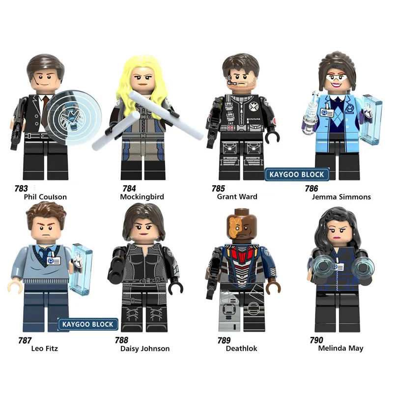 X0182Super Hero Grant Ward Legoingly Figure Deathlok Phil Coulson Mockingbird Jemma Simmons Leo Fitz строительные блоки