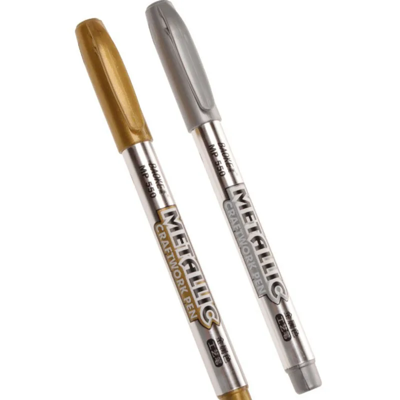 

36pcs/ lot Metallic Craftwork Pen , Golden / Silver Metallic Marker Pen for Black Paper , CD