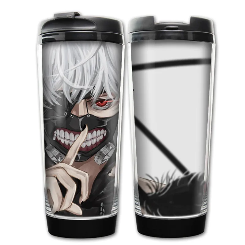 400 мл аниме Токийский Гуль Kaneki Ken дизайнерская пластиковая бутылка для воды посуда для напитков на открытом воздухе
