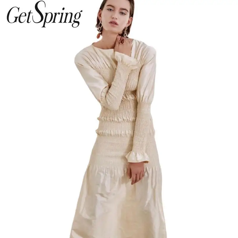 GetSpring женское дизайнерское платье новинка 2019 года спортивное летнее эластичное с