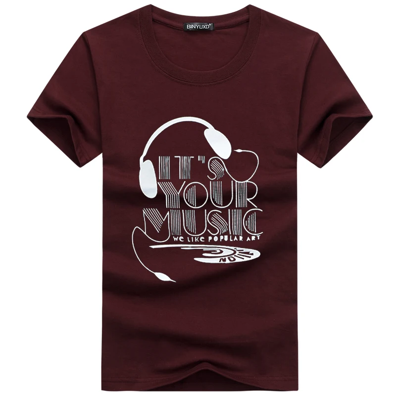 Футболка BINYUXD мужская с круглым вырезом модная тенниска из хлопка удобная