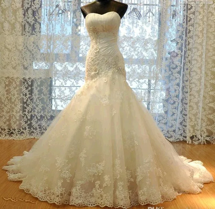 Exotic Wedding Dresses Mermaid Floor-Length Court Train Beading Sweetheart Off The Shoulder Sleeveless Natural Lace Up Built-In | Свадьбы и