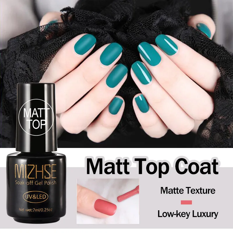 MIZHSE 7 мл Матовый верхний матовый лак для ногтей Гель Топ мат Vernis слой УФ гель