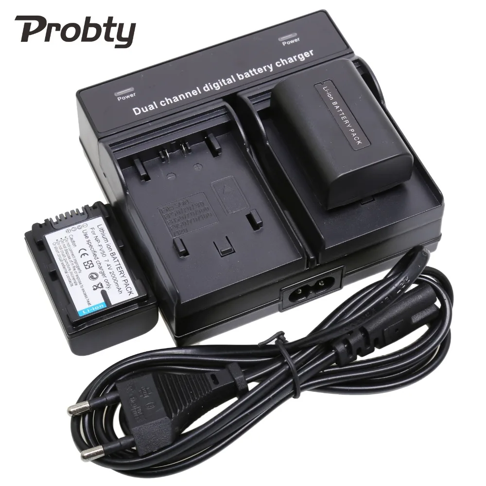 Зарядное устройство PROBTY для Sony CX230 PJ10E PJ30E PJ50E TD10E VG10E, 2 шт.