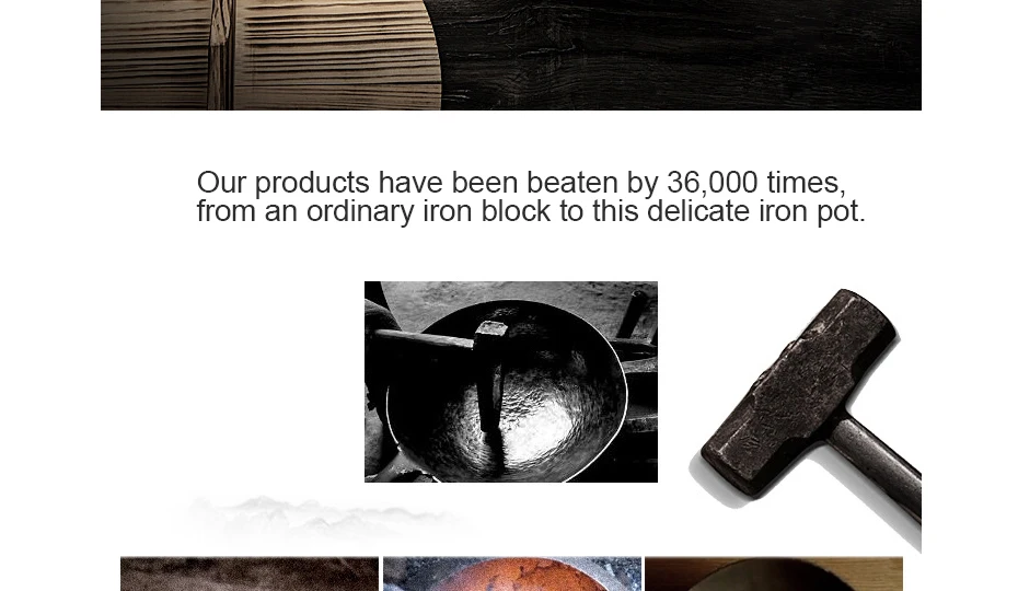 High quality iron pot traditional handmade iron pot non-stick pan uncoated gas stove induction cooker universal pan