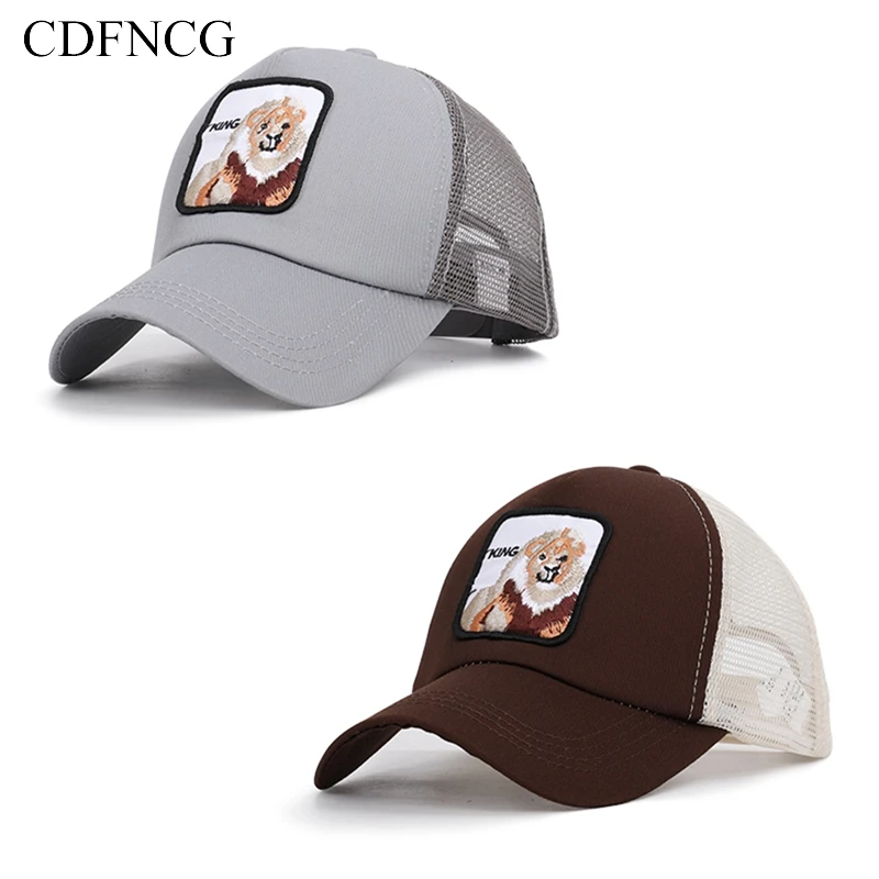 CDFNCG 2019 лето животное Snapback поп дышащая бейсбольная Кепка вышивка лев Король