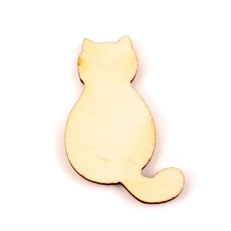 23x35mm 30pcs Natural Cat Pattern Wooden Scrapbooking Art Collection Craft For Handmade Accessory Sewing Home | Дом и сад