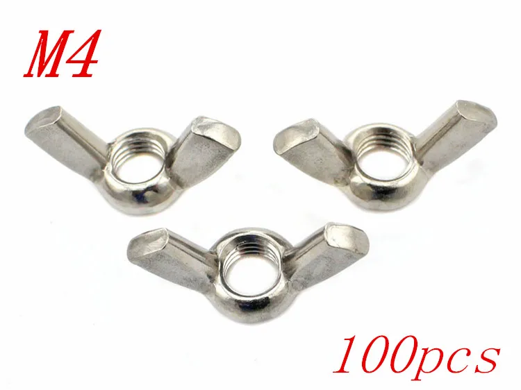 

Metric M4 304 Stainless Steel Wing Nuts Butterfly Nuts 100pcs/Lot Free Shipping