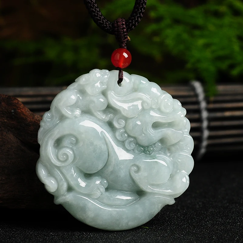 

Carved natural jade pendant Pendant Zhaocai Pixiu dance Mens jade pendant