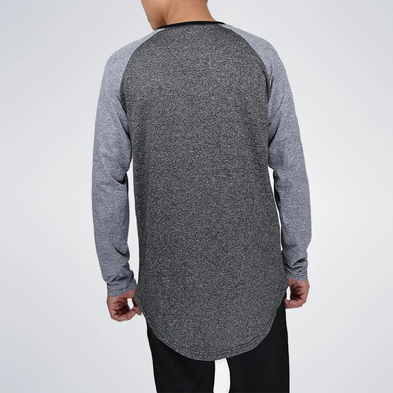 Moomphya/Хип хоп футболка Для мужчин с длинными рукавами S лоскутное рукав футболки