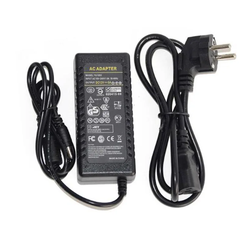 Адаптер led 12v 5A 60w Светодиодный светильник источник питания 12v 5000ma импульсный источник питания для 5m светодиодная лента 5a источник питания для светодиодной ленты
