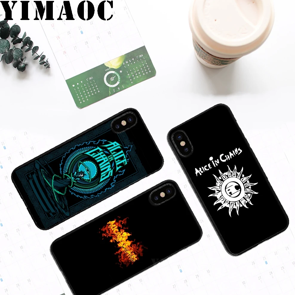 YIMAOC Алиса в цепях полосы Мягкий силиконовый чехол для iPhone 11 Pro Xr Xs Max X или 10 8 7 6 6S Plus