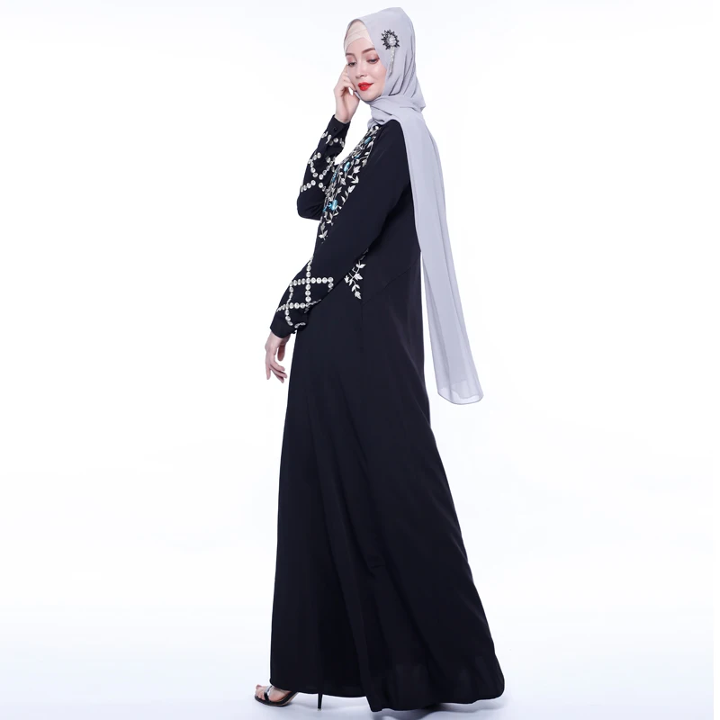Мусульманское хиджаб Abaya Dubai с вышивкой платье Abayas для женщин пакистанский кафтан