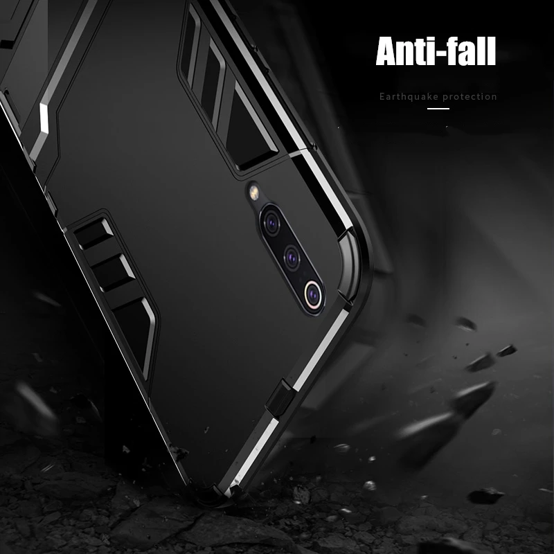For Xiaomi Mi A3 Lite Case Armor Hard PC Soft Silicone TPU Back Cover Shockproof Holder Phone Fundas |