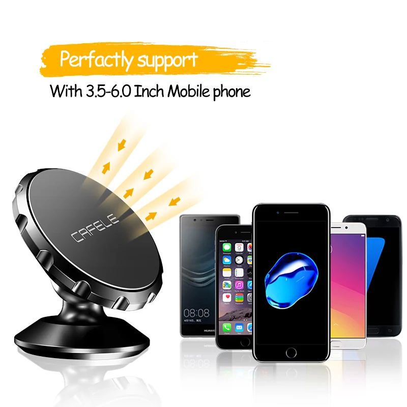cafele universal magnetic car phone holder 360 rotation air vent mount phone stand for iphone x samsung s10 car gps phone holder free global shipping