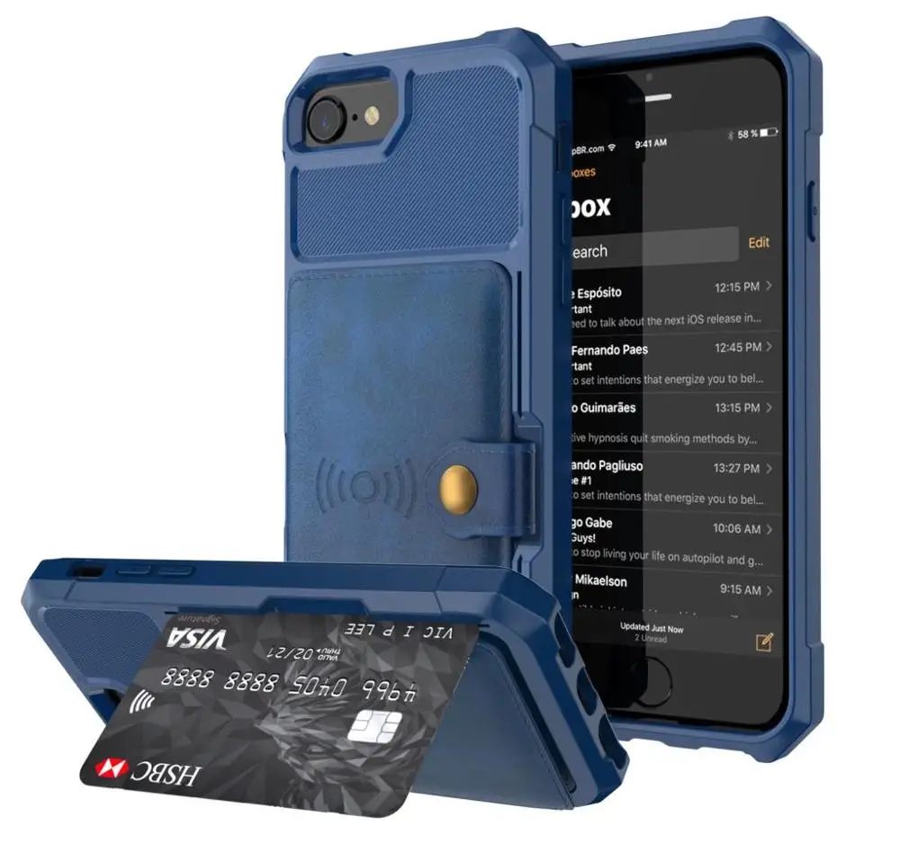 Чехол-бумажник Tikitaka из искусственной кожи для iPhone11Pro Max 11 X XR XS Max 11Pro 8 Plus, деловой откидной Чехол с пряжкой для iPhone7 7Plus 6 6s Plus X10 Funda - Цвет: Blue