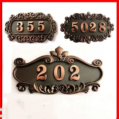 Античный бронзовый дом номер в стиле ретро 3 4 номера Персонализированная дверь
