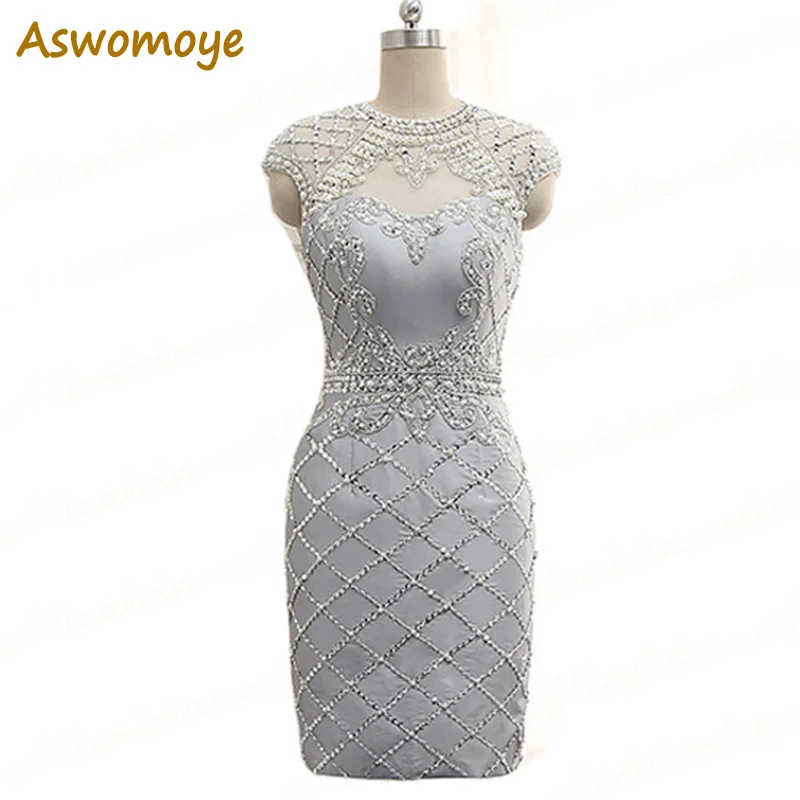 Потрясающие вечерние платья 2018 бисером все платье спинки Sexy оболочка для