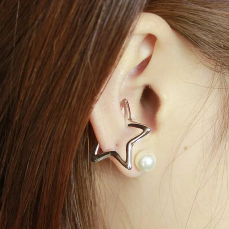 

Hfarich Hollow Out Vintage Geometric Five-pointed Star Ear Cuff Clip Earrings for Women Fashion Jewelry Brincos Dropshipping
