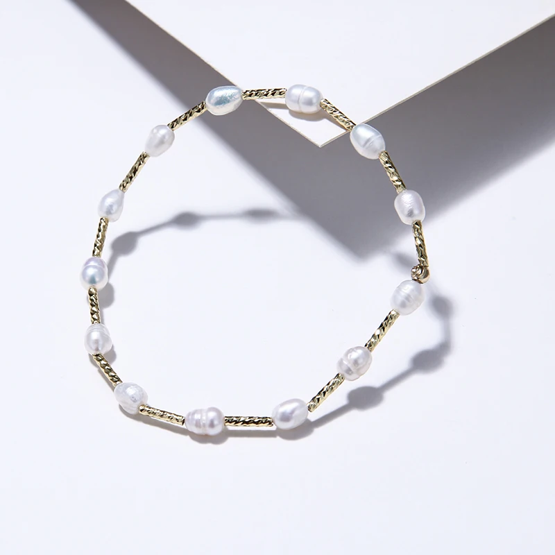 Mchic Fashion Exquisite Freshwater Pearls Bangles Charm Baroque Copper for Women Jewelry Manchette Bracelet Femme 2019 | Украшения и