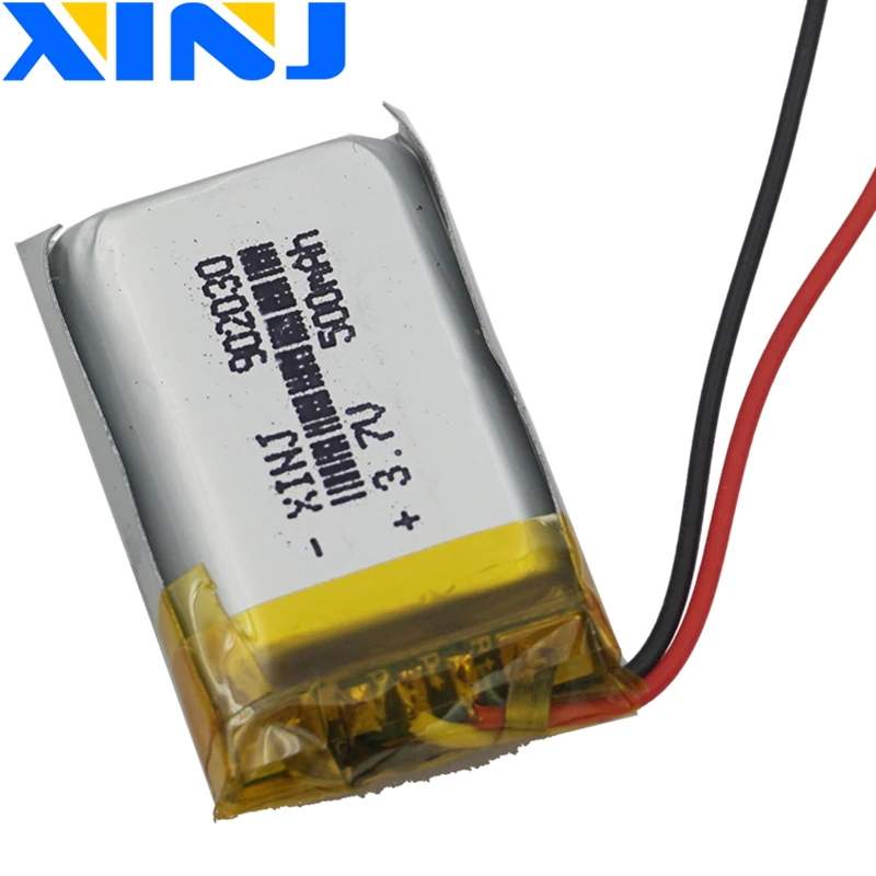 XINJ 2 шт. 3 7 в 500 мАч литий полимерный Батарея 2pin JST PH 1 0/1 25/1 5/2 0/2 54 мм 902030 для gps Камера