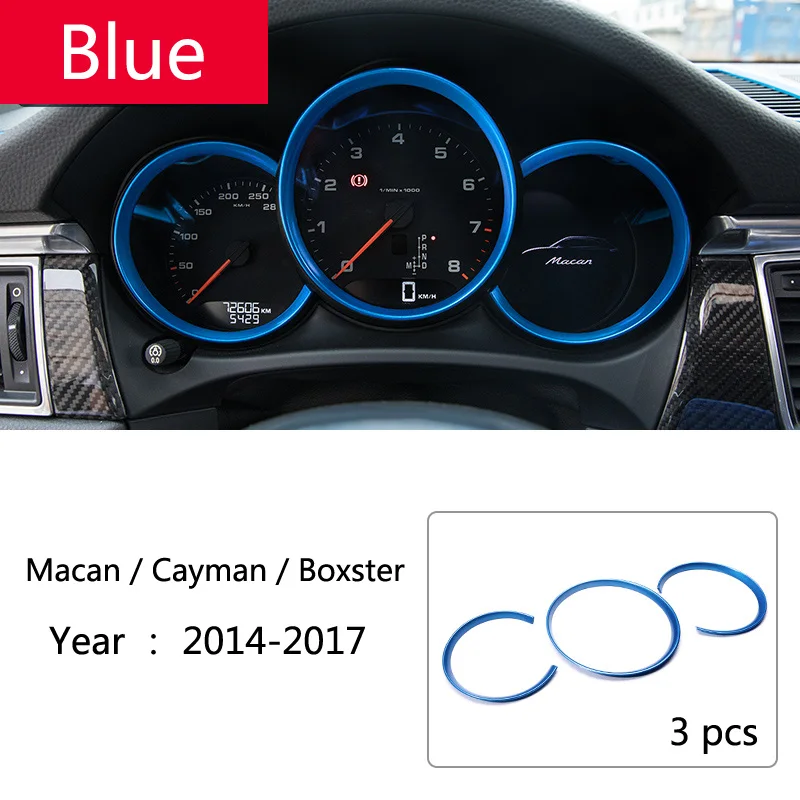 Blue Приборная панель автомобиля декоративная светящаяся гирлянда крышка рамка отделка наклейки для Porsche Macan Cayman Boxster Panamera Cayenne аксессуары - Название цвета: Blue