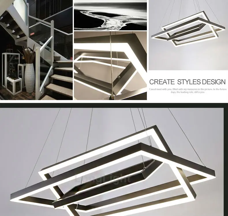Квадратная Современная Led люстра освещение для дома Акриловая креативная de cristal