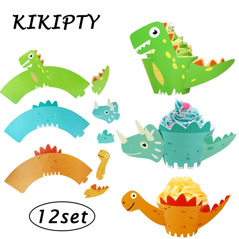 cupcake topper 20 шт мотив динозавра бумажная салфетка одноразовая салфетка Беби Шауэр детский Декор для вечеринки в честь Дня Рождения бумажное полотенце одноразовая посуда - Цвет: cupcake topper