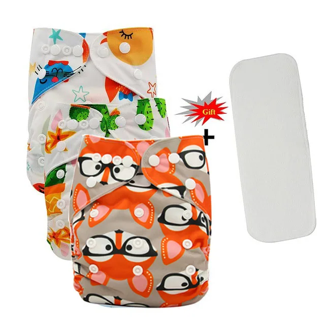 Ohbabyka многоразовые подгузники Couche Lavable узоры печать детские тканевые подгузники крышка моющиеся детские подгузники с карманами+ вставка из микрофибры - Цвет: 117