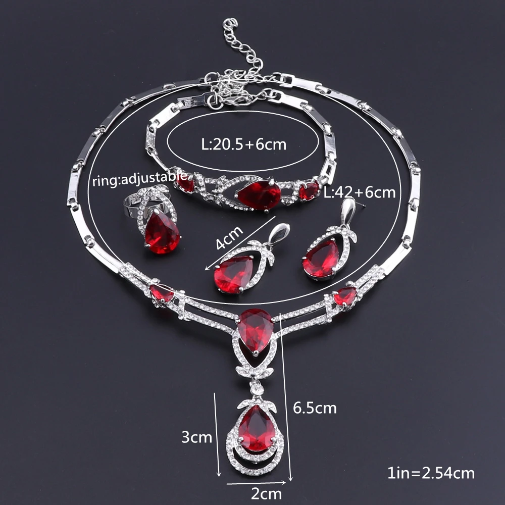 OEOEOS винтажная Капля воды красный гранат Золотой Цвет Ювелирные наборы серьги