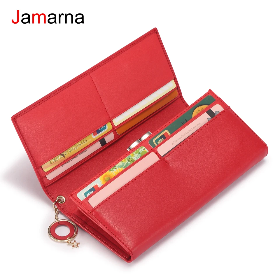 Jamarna Женский кошелек из искусственной кожи, Женский кошелек с магнитной пряжкой, кошелек для монет с застежками, держатель для карт, женский кошелек, женский длинный роскошный бренд