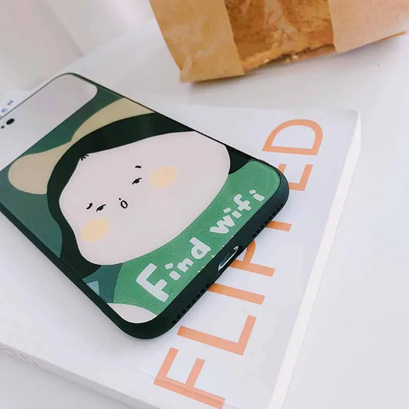 JIBAN стеклянная оболочка для iphone X чехол телефона Корейская милая девочка из