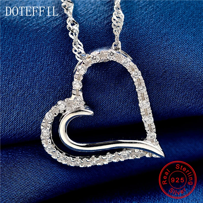 Женское ожерелье из серебра 925 пробы с подвеской в виде сердца|brand jewelry|fashion