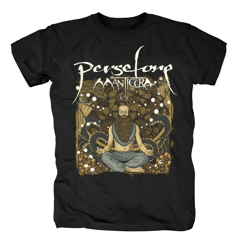 6 видов конструкций Persefone в роковом стиле рубашка Винтаж густой черный death metal 100%