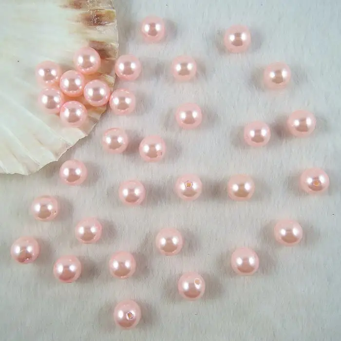 Бусины ABS искусственный круглый жемчуг для самостоятельного украшения розовые 6