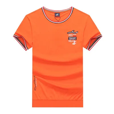 5918-ORANGE Мужская одежда летняя футболка с коротким рукавом мужская повседневная брендовая футболка Tace& Shark Мужская майка camisetas hombre - Цвет: 5918-ORANGE