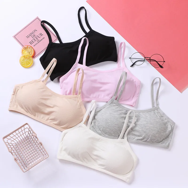 

Solid Baby Child Sports Bra Kids Girl Bra Young Girl Bra Cotton Teenage Underwear Training Bras For Teens Kids Bras For Girls