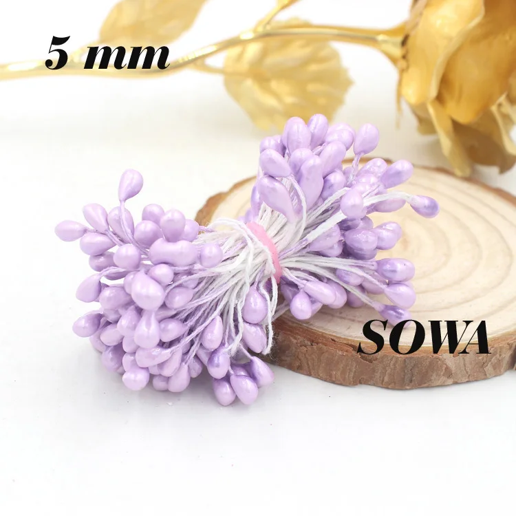 Размер 5 мм легкие цветные жемчужные тычинки с двумя головками для свадебного