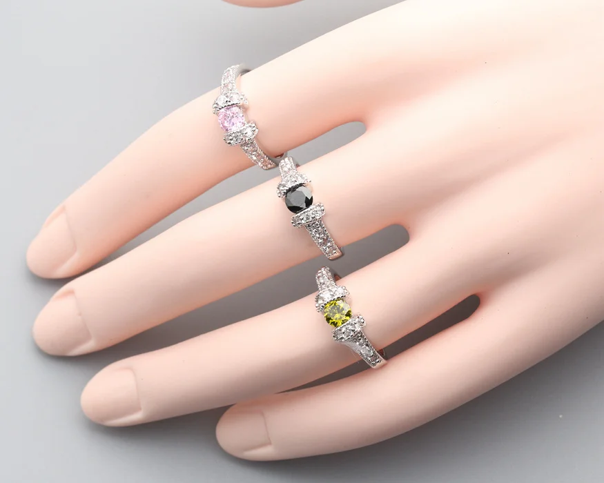 Женский черный камень 5*5 мм полудрагоценный серебро крутое для женщин кольцо Q1222 |